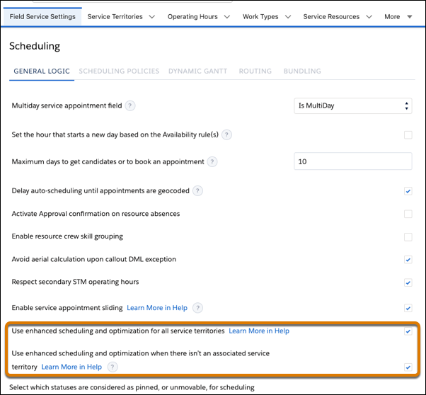 enhanced scheduling and optimization