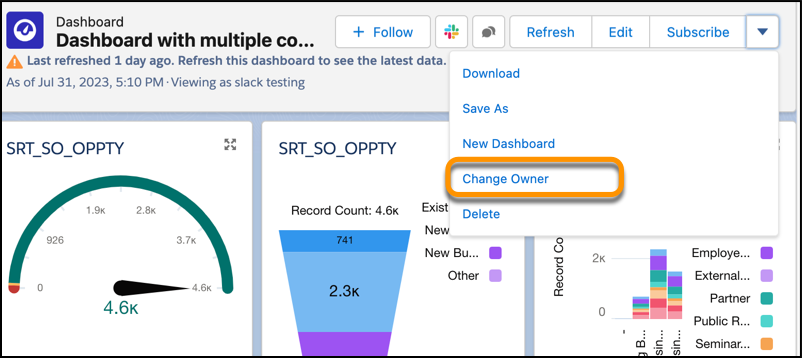 Transfer Ownership of Lightning Dashboards (Beta)