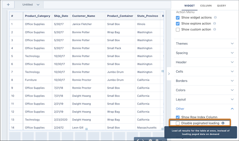 Experience Improved Table Performance with Pagination